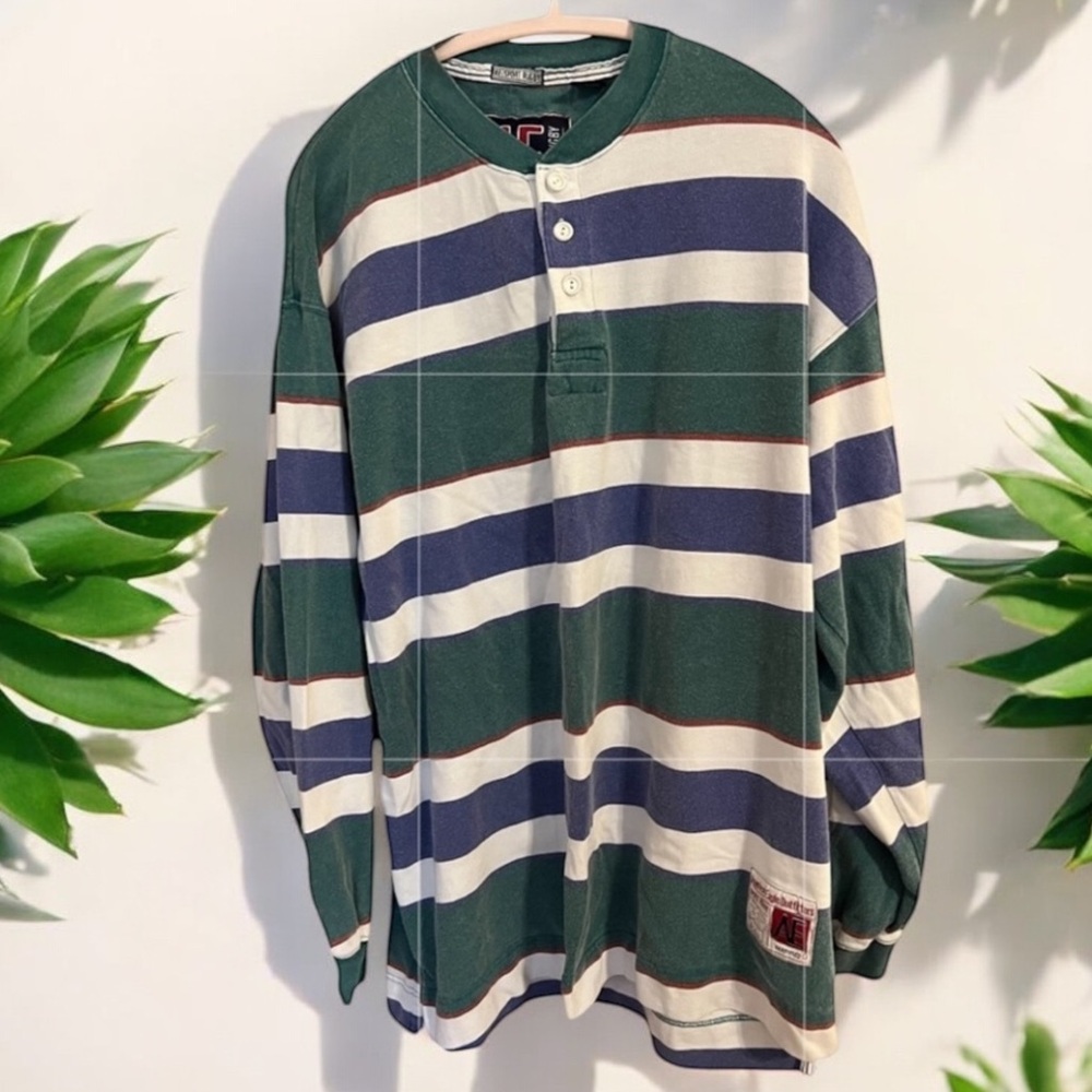 VINTAGE AMERICAN EAGLE Sport Rugby Shirt Striped Men’s Size XL FAST SHIP 3049-9